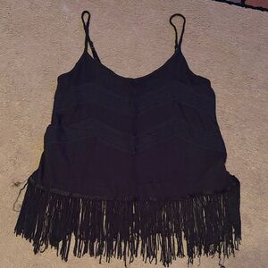 American Eagle Outfitters Black Fringe Camisole